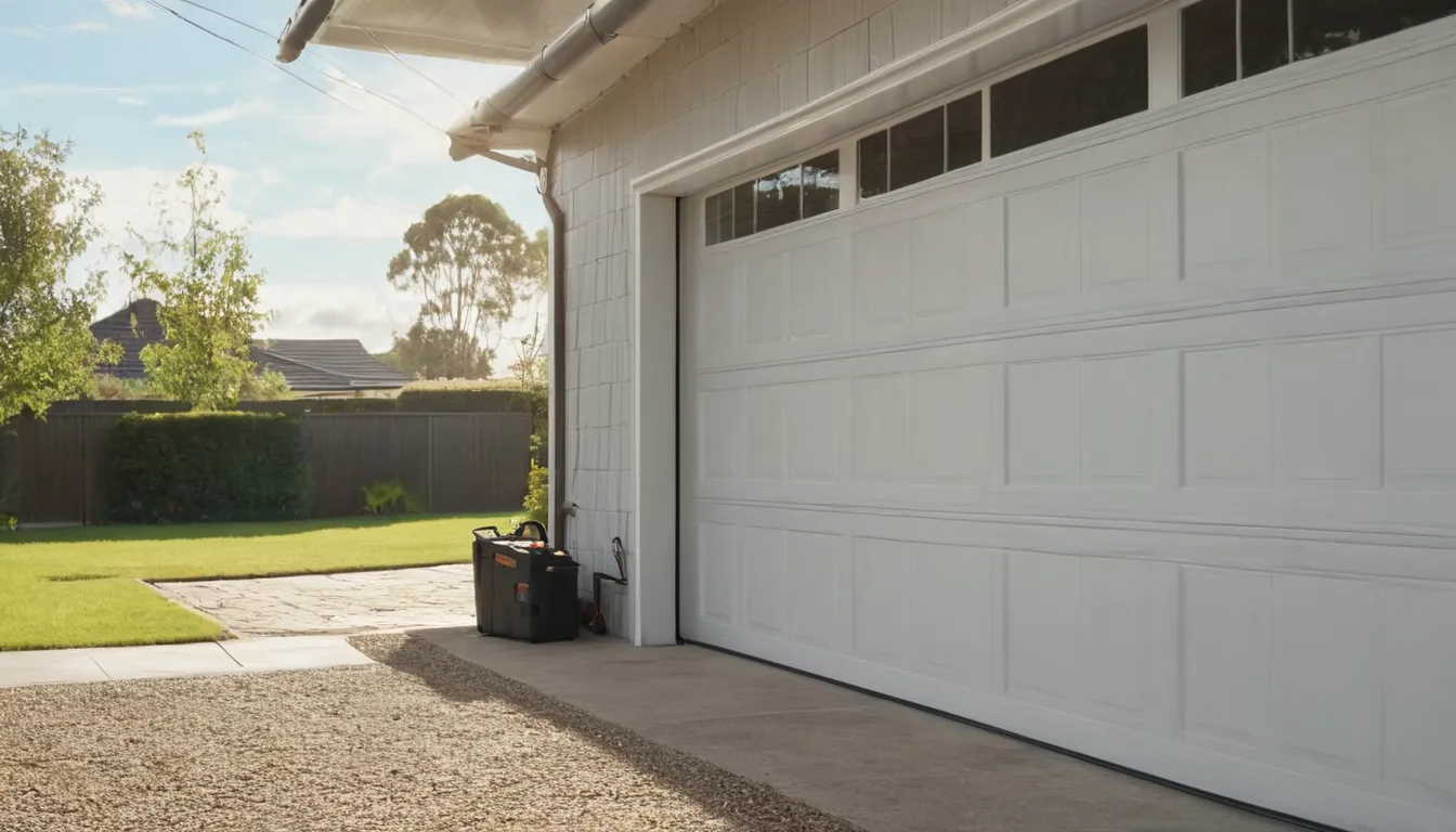 A homeowner photographing a garage door track in the Manvel area
